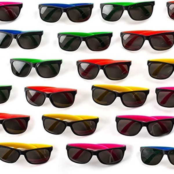 Neliblu 30 Pack Neon Bulk Kids Sunglasses With UV Protection - Party Favors - Bulk Pool Party Favors, Goody Bag Fillers, Beach Party Favors, Bulk Party Pack