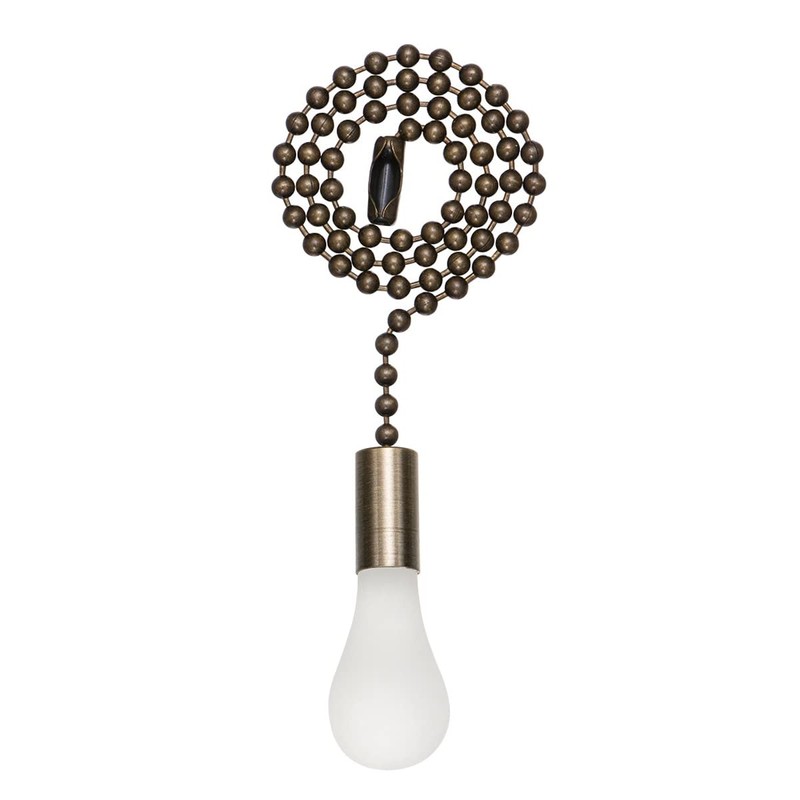 SmoTecQ Ceiling Fan Pull Chain Extender with Decorative Frosted Glass