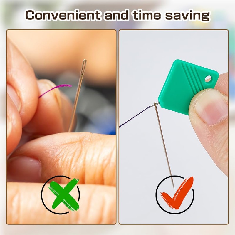 DICOSMETIC 50Pcs 5 Colors Needle Threader Simple Wire Loop Tools