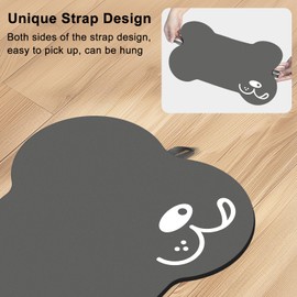 Pet Feeding Mat-Absorbent Dog Food Mat for Water Spill, Bone Shaped Dog Mat for Food and Water Bowl, Quick Dry Dog Water Dispenser Mat, Dog Water Bowl Mat for Messy Drinkers,16"*24"