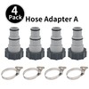 HongFuFu 4 Pack Pool Hose Adapter with 4 PCS Clamps,