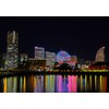 Painting Wallpaper Poster (Removable Self-stick) Yokohama Minato Mirai Night MM21 Landscape