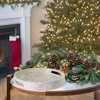 PEMAR 12.6” Mother of Pearl Round Serving Tray with Handles,