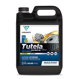 VISCOSITY TUTELA Gear Lube SAE 80W-90 - Compatible With Case, Kubota, Caterpillar, Komatsu, Mahindra, Ventrac, other Tractors - 2.5 Gallons - 76927NXYUS
