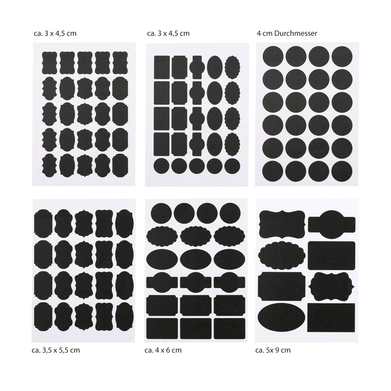 Van Henry Blackboard Labels Pack of 211 - Decorative Black
