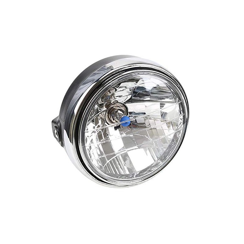 HANSWDEU Custom-Made Front Headlight Motorcycle Universal Black Metal for Cafe