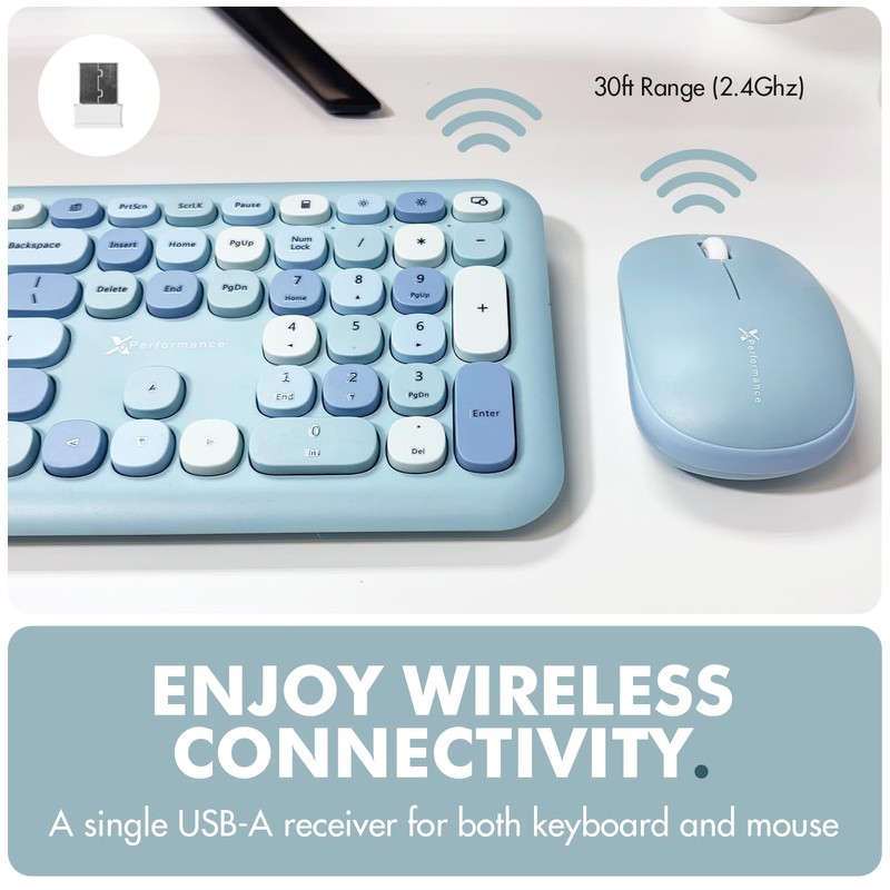 X9 Cute Wireless Keyboard and Mouse Combo - Retro Typewriter