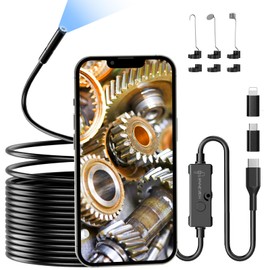 Fiberscope Ennovor 1920P 7.9mm Ultra-thin Scope Endoscope Camera IP67 Waterproof Endoscope Camera USB Type-C Lightning Connection Microscope No Charging Required No WIFI Required Compatible with