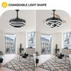 Dawn Whisper Retractable Ceiling Fan with Lights, Black Ceiling Fans