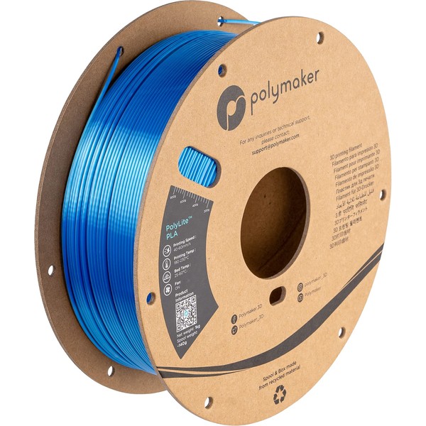 Polymaker Dual Color Silk PLA Filament 1.75mm Silver-Blue, Coextrusion Shiny