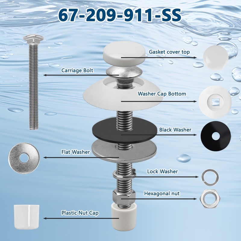 Showingo Diving Board Bolts 67-209-911-SS Pool Diving Board Mounting Kit