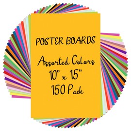 Spakon 150 Packs Poster Board Bulk Poster Paper 15''x 10" Poster Board for School Supplies Craft Arts Project Display(Colorful)