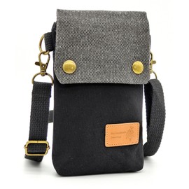 Lunenon Soleil Smartphone Pochette, Cute, Lightweight, Casual, Popular, Smartphone Pouch, Crossbody Wallet, Unisex, All Year, Denim Material, Fashionable, Black