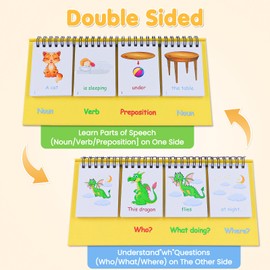 Auchq Sentence Building Flip Chart for Kids,Speech Autism Therapy Learning Materials for Preschool Kindergarten Elementary Special Classroom Must Haves, Essentials Supplies for Homeschool