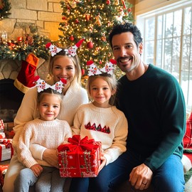 Palksky Christmas Hair Accessories, 2Pcs Christmas Cute Snowman Space Buns Hair Clips for Holiday Cosplay Women Girls Party Costume, Christmas Head Topper for Christmas Party Supplies