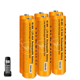 6 Pack NI-MH AAA Rechargeable Battery for Panasonic, 1.2V 550mah AAA Rechargeable Batteries for Panasonic Cordless Phones Handset, Remote Controls, Electronics