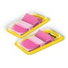 Post-it 680BP2 Standard Page Flags in Dispenser, Bright Pink, 100