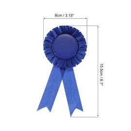PATIKIL Blank Award Ribbon, 18 Pcs Rosette Ribbon Honorable Prize Recognition Ribbon for DIY, Party, Wedding, Competition, Sport, Blue