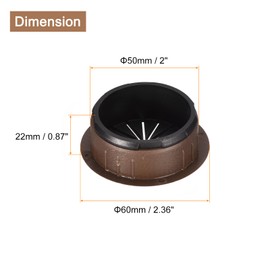 sourcing map 4Pcs Cable Hole Cover, 2 Inch (50mm) ABS Desk Cable Wire Cord Grommet Hole Cover for Office Computer Desk Wire Organizer, Brown