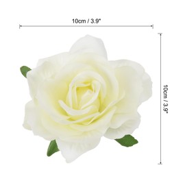 sourcing map 8 Pcs Rose Flower Hair Clips 4 Inch Flower Hair Pins Flower Brooch for Women Hair Accessories Milky White