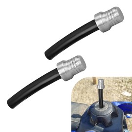 Zikefest 2PCS Gas Cap Vent Tube, Valve Vent Breather Hose Tube, CNC One-Way Tank Vent Tube with Aluminum Cap, for ATV Quad 4 Wheeler, Off-Road Motorcycle (Silver)