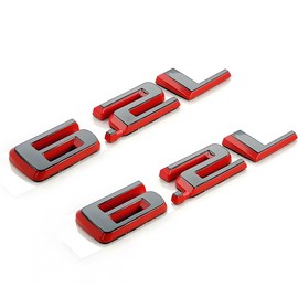 Hood Body Style Emblems 3D Badge Decals Fits for 2019-2021 6.2L 2pcs (Red Black)