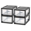 IRIS USA MSD-1 Compact Stacking Drawer, Black, 6 Quart, 4-Pack