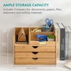 Navaris Bamboo Desk Organizer - High Capacity Small Drawers Supplies
