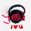 Black Flower Girl Basket and Ring Bearer Pillow Set, Red