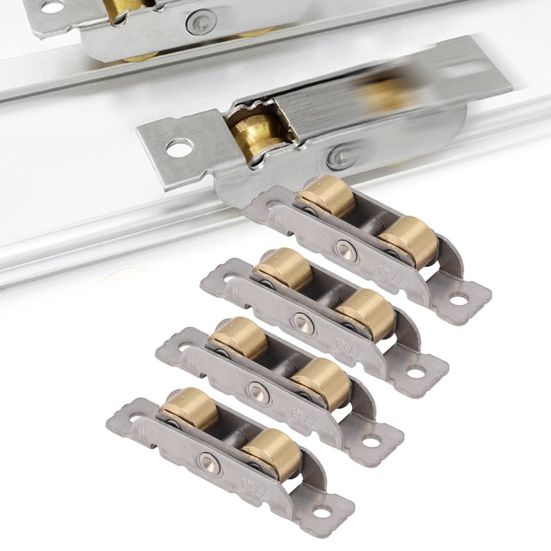 4 Piece Sliding Door Tandem Roller Assembly Stainless Steel Copper