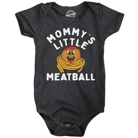 Crazy Dog T-Shirts Mommys Little Meatball Baby Bodysuit Funny Sarcastic Graphic Novelty Jumper For Infants Funny Baby Onesies Cool Sarcastic Onesie Novelty Onesie Black - Newborn