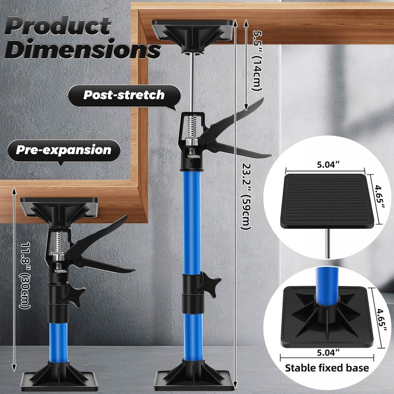 Cabinet Jacks for Installing Cabinets (2-Pack), Heavy-Duty 80lbs Capacity Steel