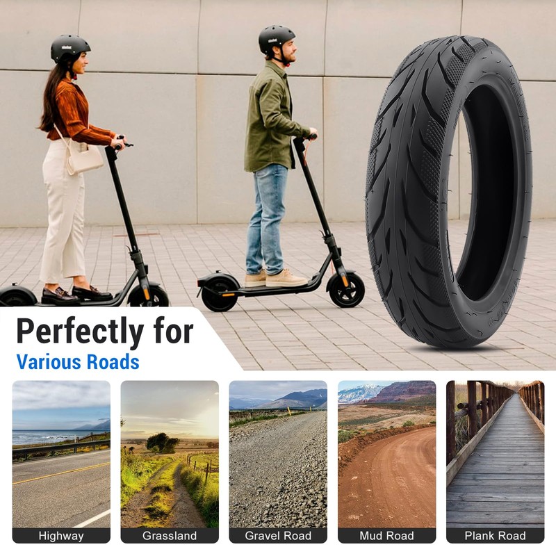 Amitor 10x2.125 Tire, Heavy Duty Outer Tire Compatible with Ninebot