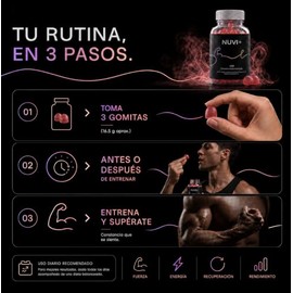 Gomitas de Creatina Monohidratada sin Azúcar para 30 Días NUVI+