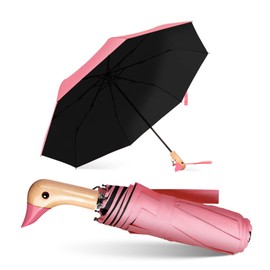 PTGRSWK Duck Umbrella – Auto Open Small Travel Umbrella with Cute Duck Handle, Fun Gift for Duck Lovers