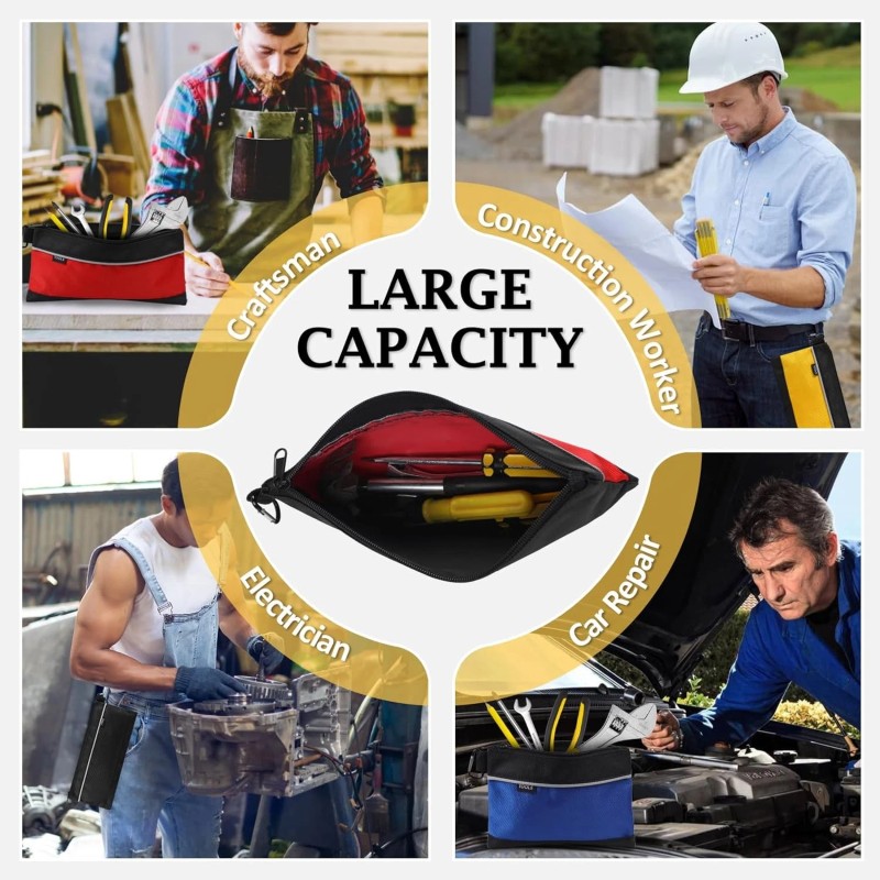 COIDEA 4 Pack Tool Pouch, Small Bag with Zipper, 1680D