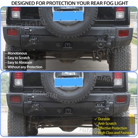 Fgtagtal Rear Fog Light Cover Guard Fit for Hummer H2 2003-2007, Rear Tail Fog Light Lamp Grill Protector Cover Guard Trim, 2PCS, Grid Style