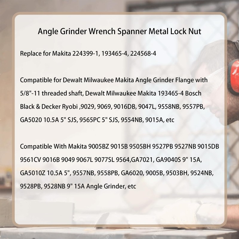4.5" 5" 5/8-11 Angle Grinder Wrench Spanner Metal Lock Nut
