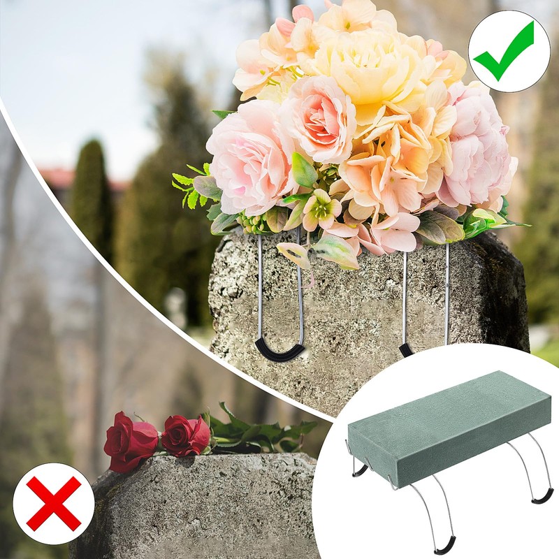 4 Pack Headstone Flower Saddle 12 Inch Grave Saddles for