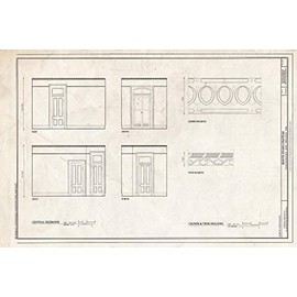 Historic Pictoric : Blueprint Central Bedroom & Crown & Trim Molding - North-Evans Chateau, 708 San Antonio Street, Austin, Travis County, TX 12in x 08in
