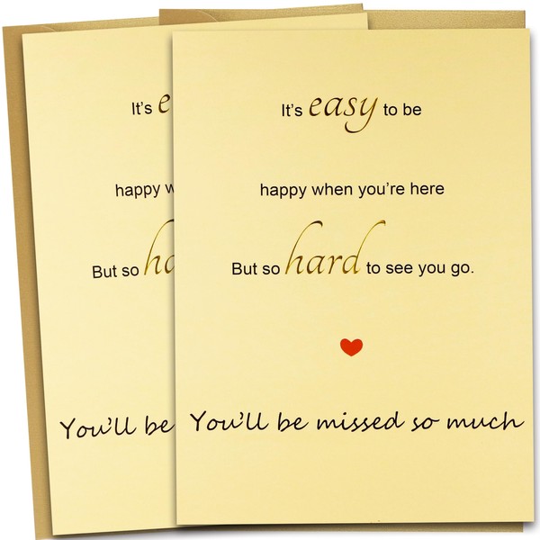 TzenvoGift 2-Pack goodbye card Farewell Card – we will miss