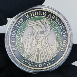 Full Armor of God Christian Challenge Coin - Ephesians 6:13-17 Inspirational Gift for Faith