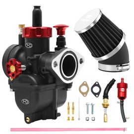 PE17 Carburetor with Air Filters Carb Jets Starter Valve Set Fit Flange Motorcycle Engine Replacement for Dirt Pit Bike Mini Bike Motocross ATV （Style B)