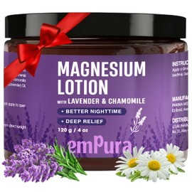 EMPURA Magnesium Lotion with Lavender & Chamomile – Fast Absorbing Magnesium Cream for Relaxation & Muscle Relief, Hand Leg or Foot Lotion, Self Care Gifts for Women, Mothers Day Gifts for Mom (4oz)