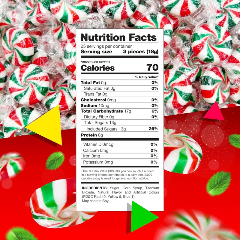 Peppermint Starlight Mints |1 Pound Bag - Approx. 75 Count