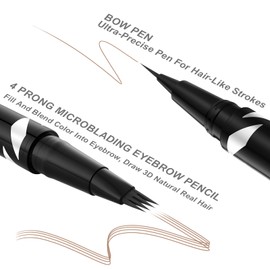Eyebrow Pen,2-IN-1 Dual-ended Waterproof Eyebrow Pencil,with 4 Tip Microblading Eyebrow Pen and Ultra-Precise Brow Pencil,Dual-ended Eyebrow Brush,Eyebrows Makeup for Natural Looking-Soft Brown 01