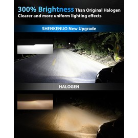 SHENKENUO Fit For Toyota Tacoma (2016-2022) H9 High Beam + H11 Low Beam Ultra - High Performance Halogen Headlight Bulbs Combo & H11/H16 Fog Bulbs,Plug-n-Play,Pack of 6