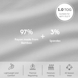 Yoofoss Rayon Made from Bamboo Baby Sleep Sack 12-18 Months TOG 1.0 Baby Wearable Blanket, Super Soft Infant Toddler Sleeping Sack 2-Way Zipper Sleep Sack