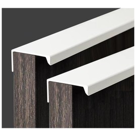 Pack of 4 Furniture Handles, Hidden Door Handles, Cabinet Handles, Aluminium Drawer Handles, Hidden Handles, Invisible Furniture Handles, Kitchen Handles - White, 12 cm (Right Angle Edge)