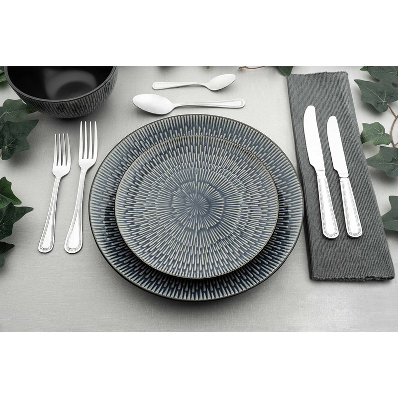 Grunwerg TESBDR Parish Besteck 12er Set Teelöffel, Edelstahl, Stahl, 140mm,